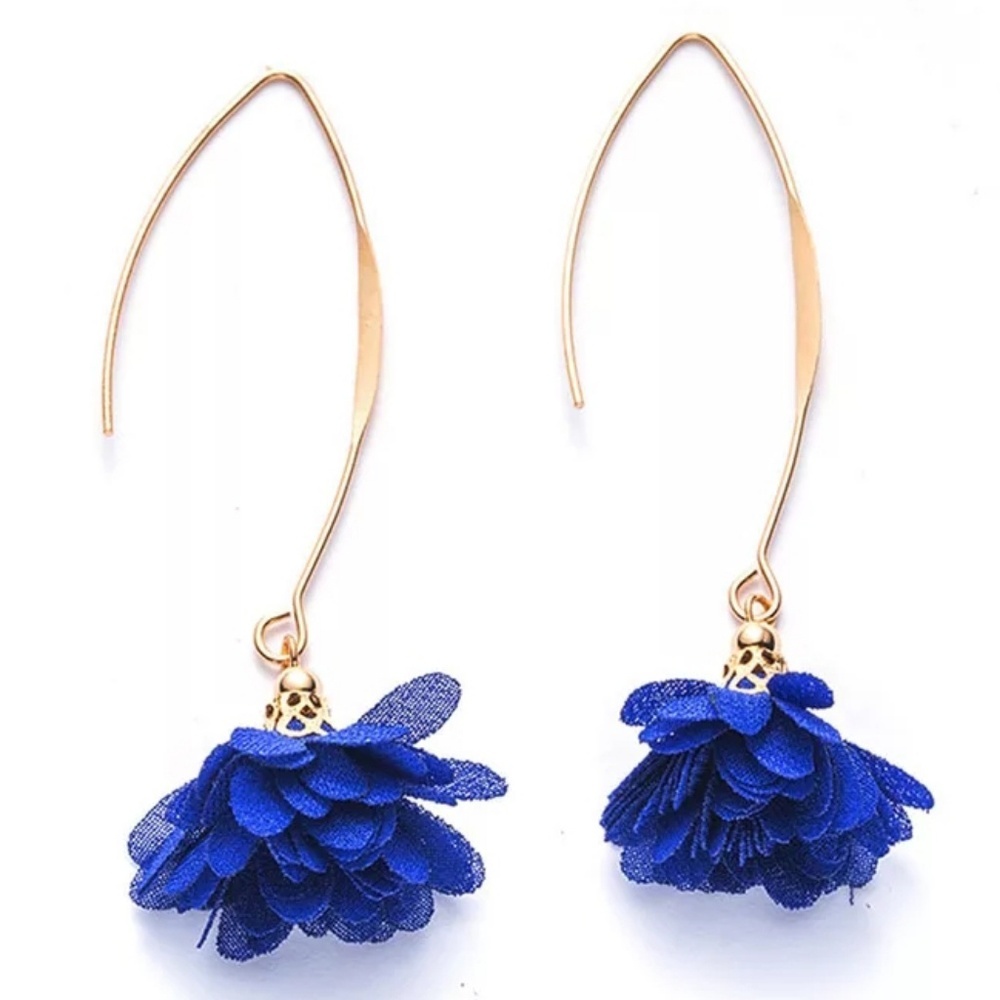 Gold and‎ Blue Flower Boho Gypsy 2.75in